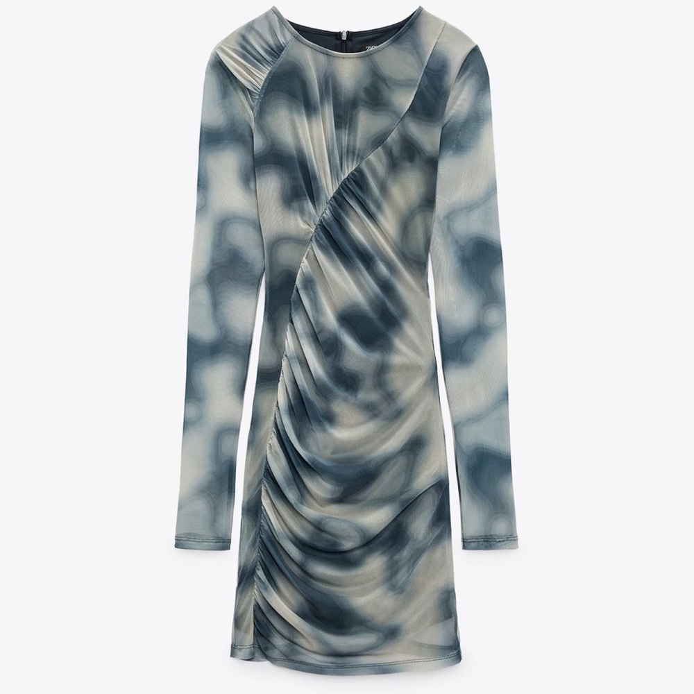 Elegant Blue and Gray Dress
